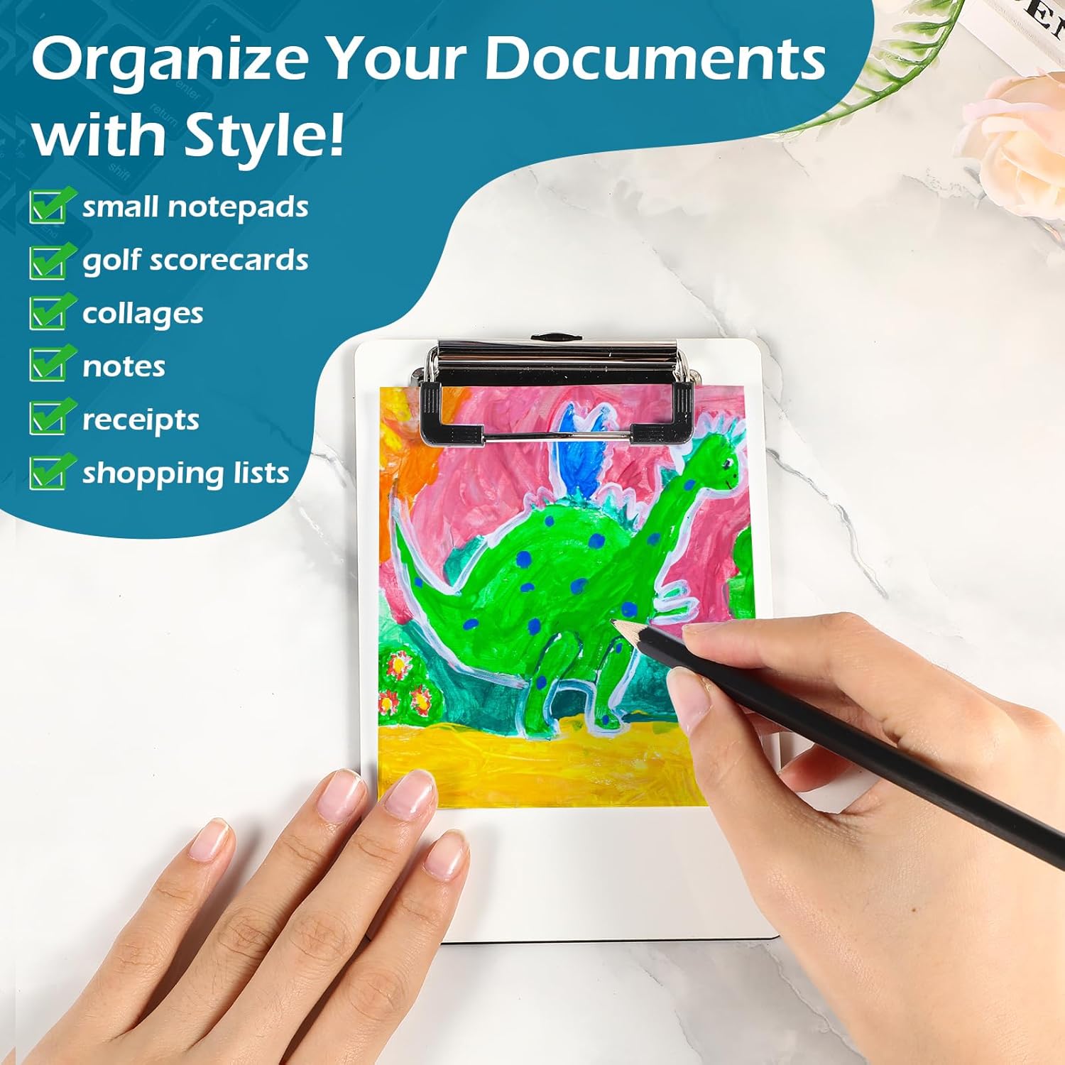 Seajan 12 Pack Sublimation Clipboard Blanks Bulk 4x6 Inches Mini MDF Clipboard Sublimation Teacher Blanks for DIY and Office Products Design Work