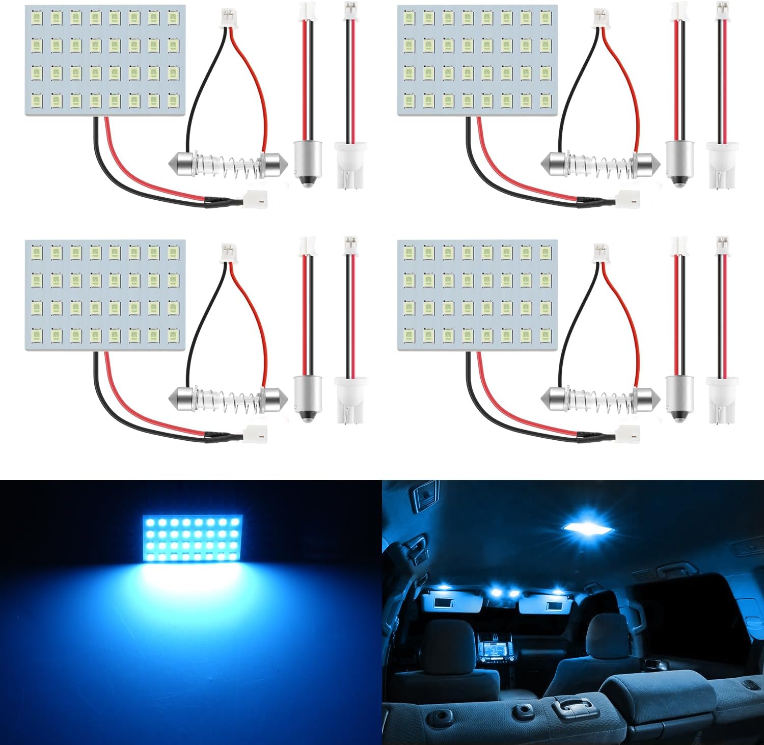 LivTee LED Interior Car Lights Accessories with 194 168 T10 / DE3175 / BA9S / 6418/211-2 578 Festoon Replacement Lighting for Cars Trucks Camper, Led Interior Lights Map Trunk Dome Lights, Ice Blue