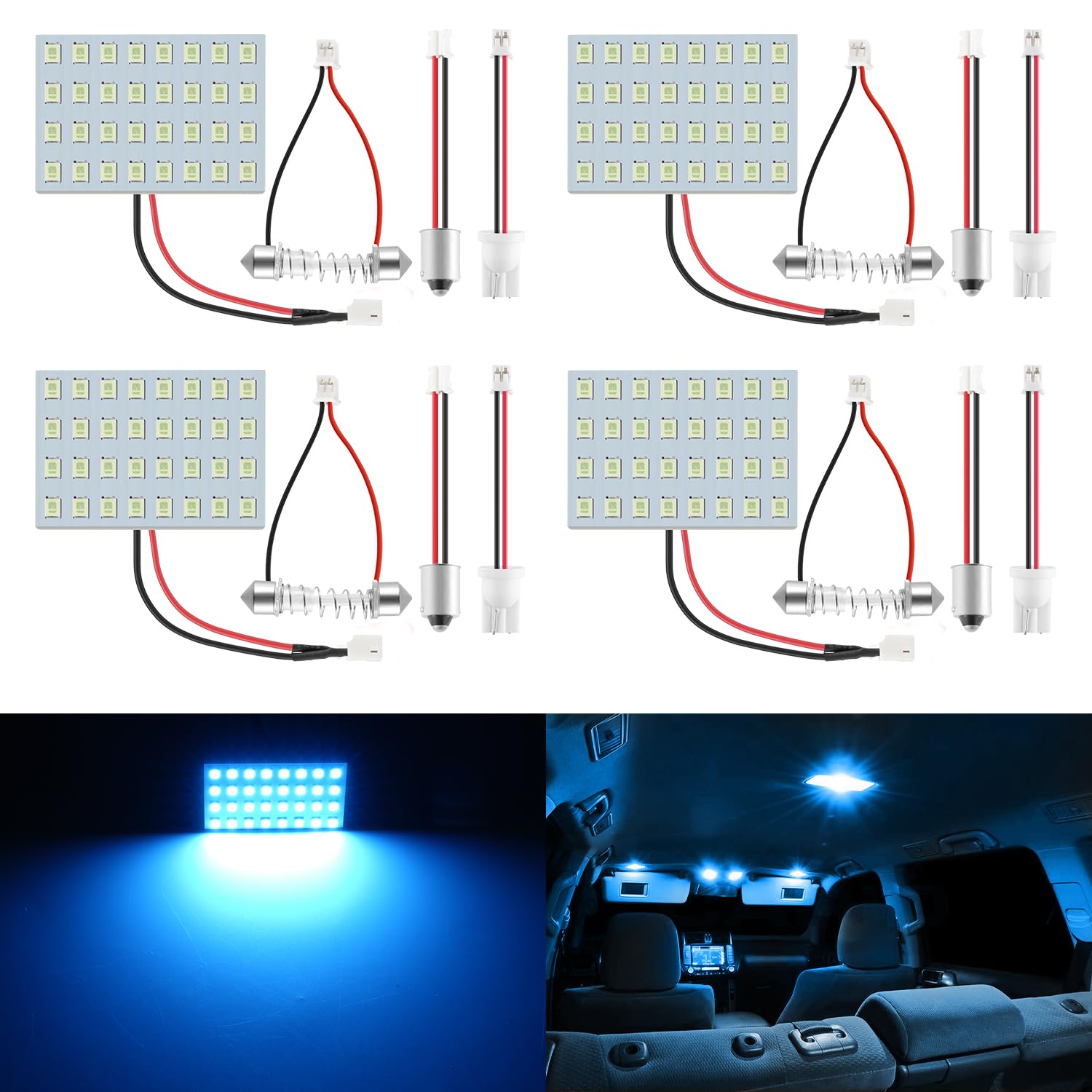 LED Interior Car Lights Accessories with 194 168 T10 / DE3175 / BA9S / 6418/211-2 578 Festoon Replacement Lighting for Cars Trucks Camper, Led Interior Lights Map Trunk Dome Lights, Ice Blue