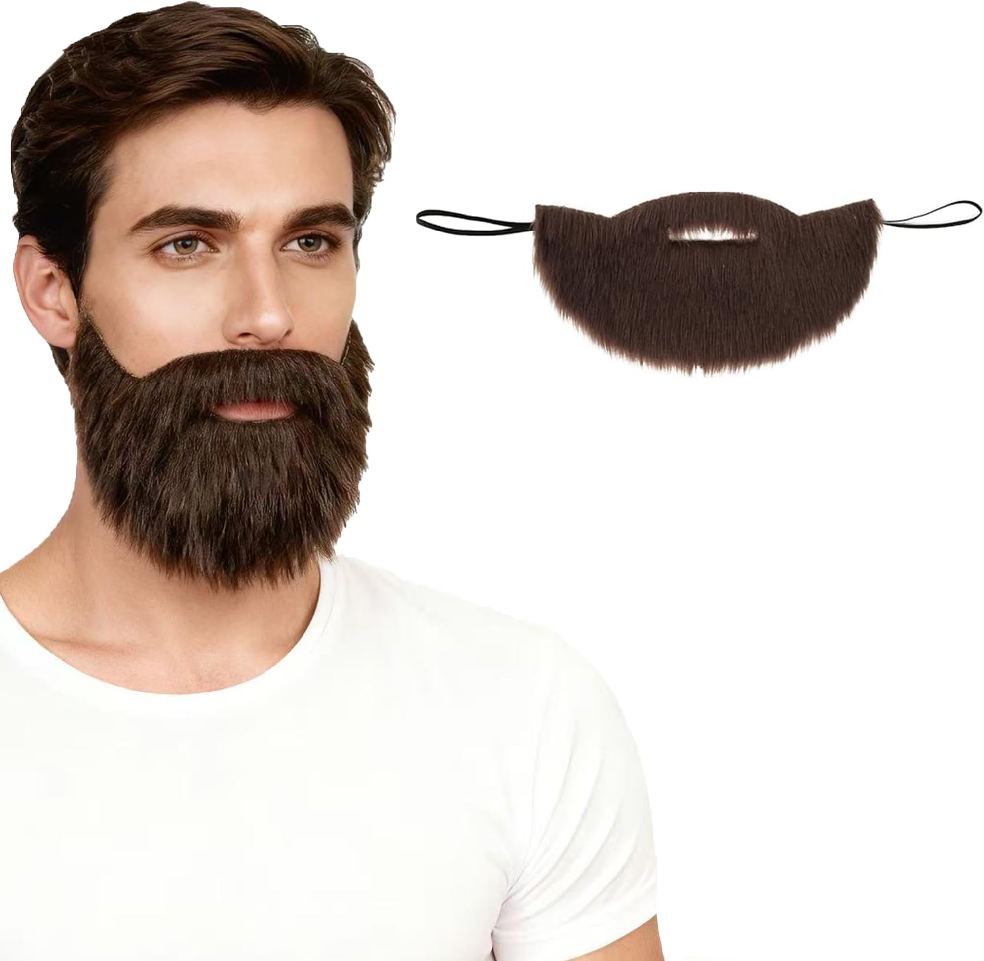 Beard Brown Men's Beard Brown Costume Facial Supplies Disguise Male Makeup Cosplay Holiday Party Party