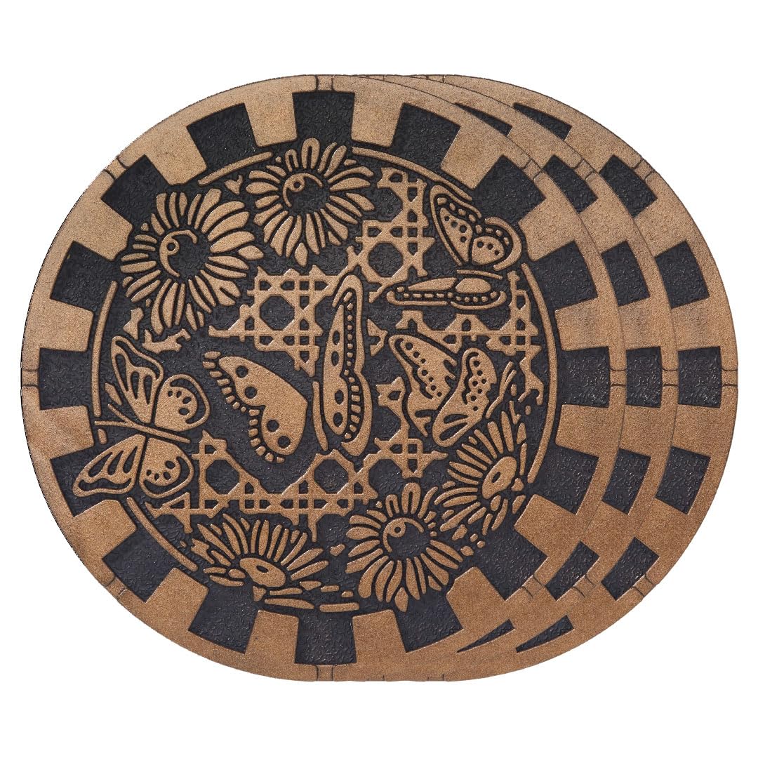 Home Furnishings By Larry Traverso HF by LT Deluxe Rubber Stepping Stone, Butterflies Design, Heavy Duty 13