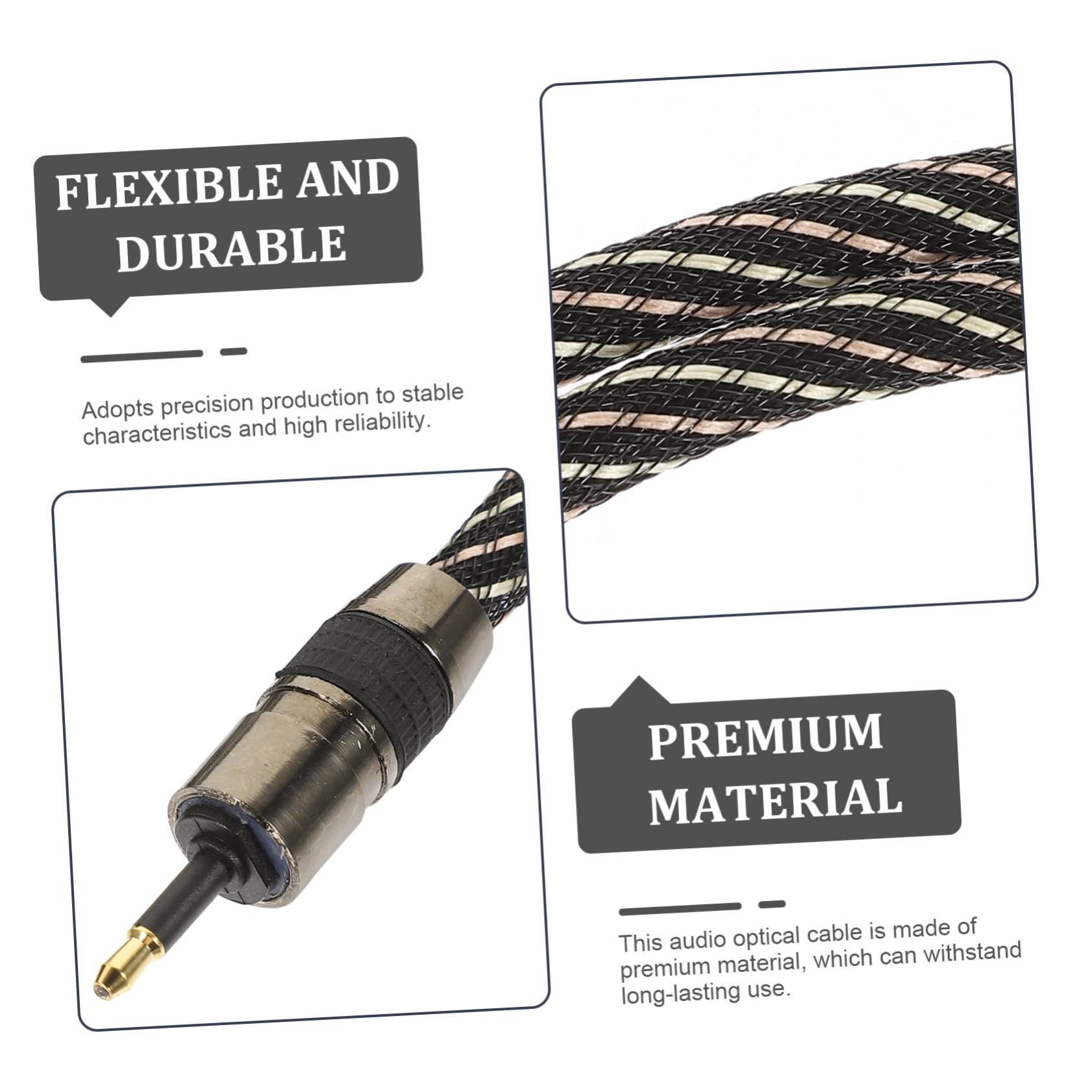 HOMSFOU 3pezzi Cavo Ottico Audio Fibra Connettore Maschio Maschio Compatibile Con Amplificatori e Home Theater Trasmissione Digitale Affidabile Design Flessibile e Resistente
