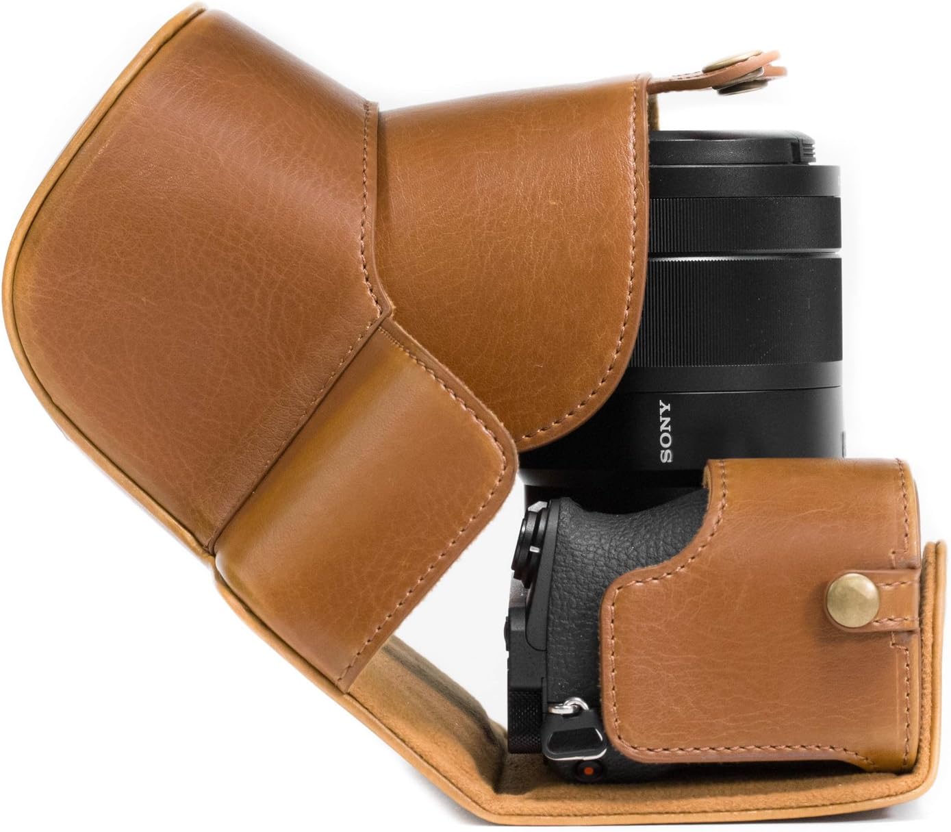 Flash Deals - 80% OFF MegaGear Ever Ready Leather Camera Case Compatible with Sony Alpha A6500 (16-70, 18-135 mm) New Deal MegaGear Ever Ready Leather Camera Case Compatible with Sony Alpha A6500 (16-70, 18-135 mm)