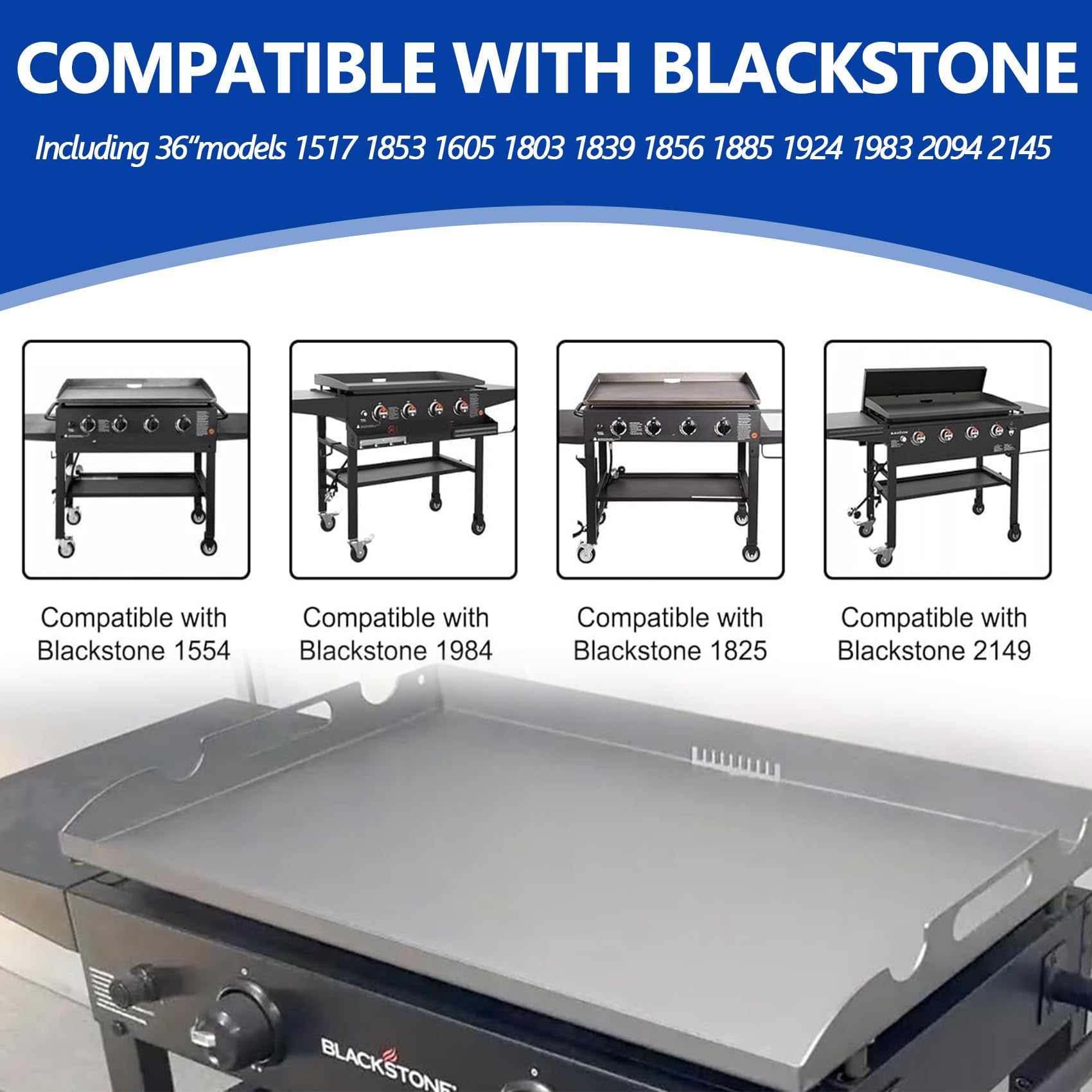 SafBbcue for Blackstone Griddle Replacement Top 36 inch Upgrade Flat Top Griddle for Blackstone Flat Top Replacement 1565 1841 2149 1560 1836 1984, Heavy Carbon Steel