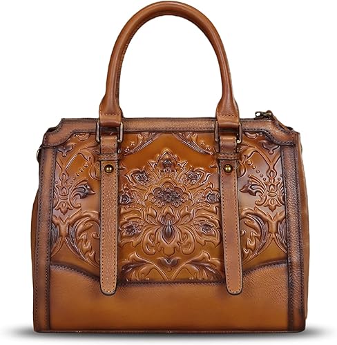 Miniatura 3 de Bolso bandolera de cuero genuino para mujer, con asa superior, hecho a mano, vintage, bolso de mano