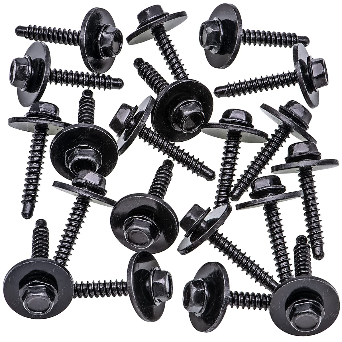 Rexka 20pcs M4.2x1.41x25 Multi-Purpose Bolt for GM Chevy 11547421 -Wheelhouse Liner Bumper Cover Floor Pan Splash Shield Air Deflector Rocker Molding Grille (Pack of 2)