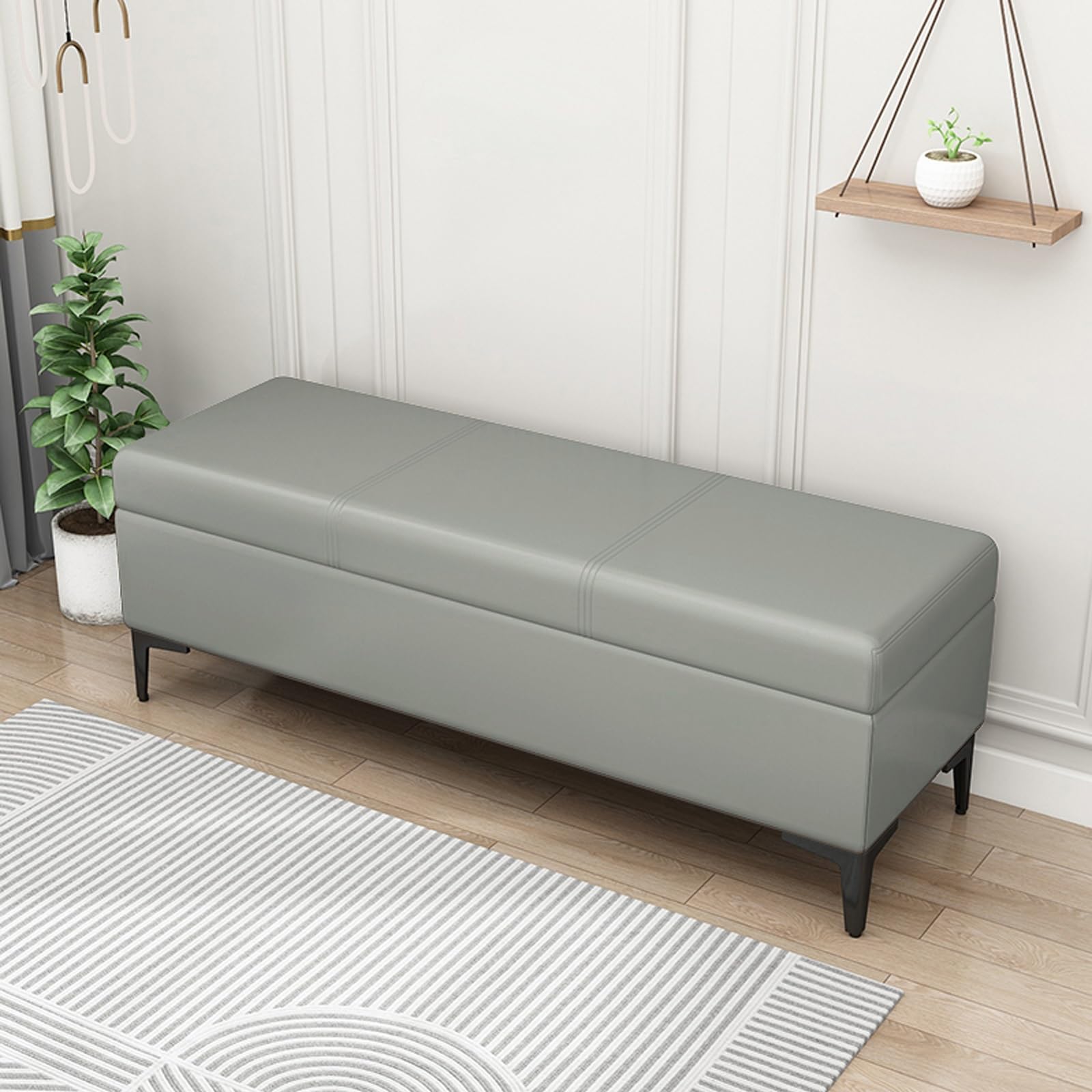 Banc ottoman de rangement pour gagner de la place et ranger 136 kg