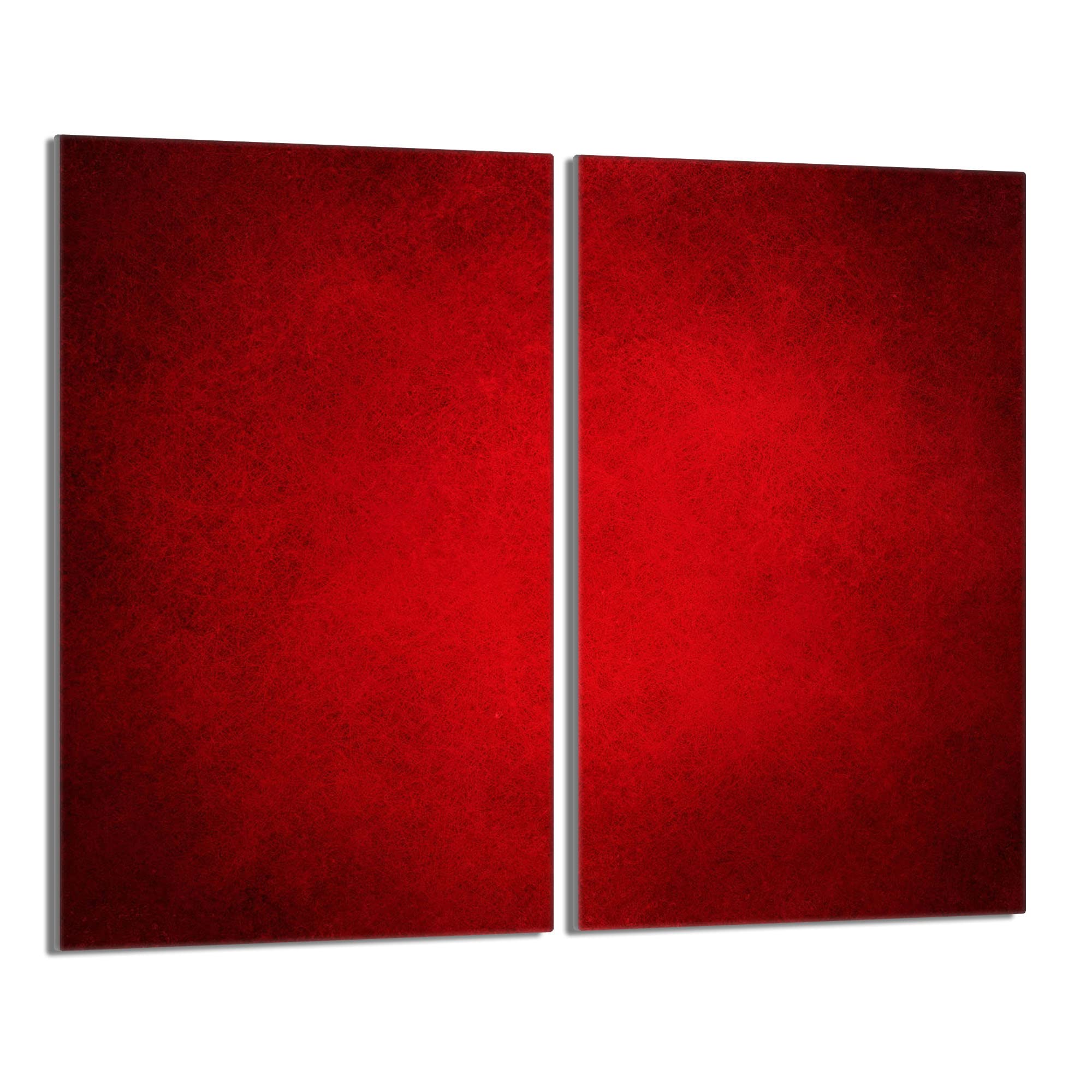 DarHaus Tabla de cortar decorativa de cristal templado y cubre vitro, Placa protectora de vitrocerámica 30 x 52 cm 2 piezas, para inducción, protección contra salpicaduras, decoración, ROJO