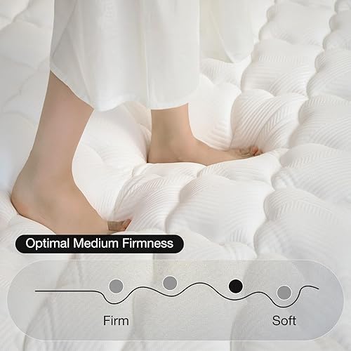 Miniatura 4 de Colchón híbrido King de 12 pulgadas en una caja con espuma viscoelástica y resortes ensanchados, soporte de borde mejorado de firmeza media para un