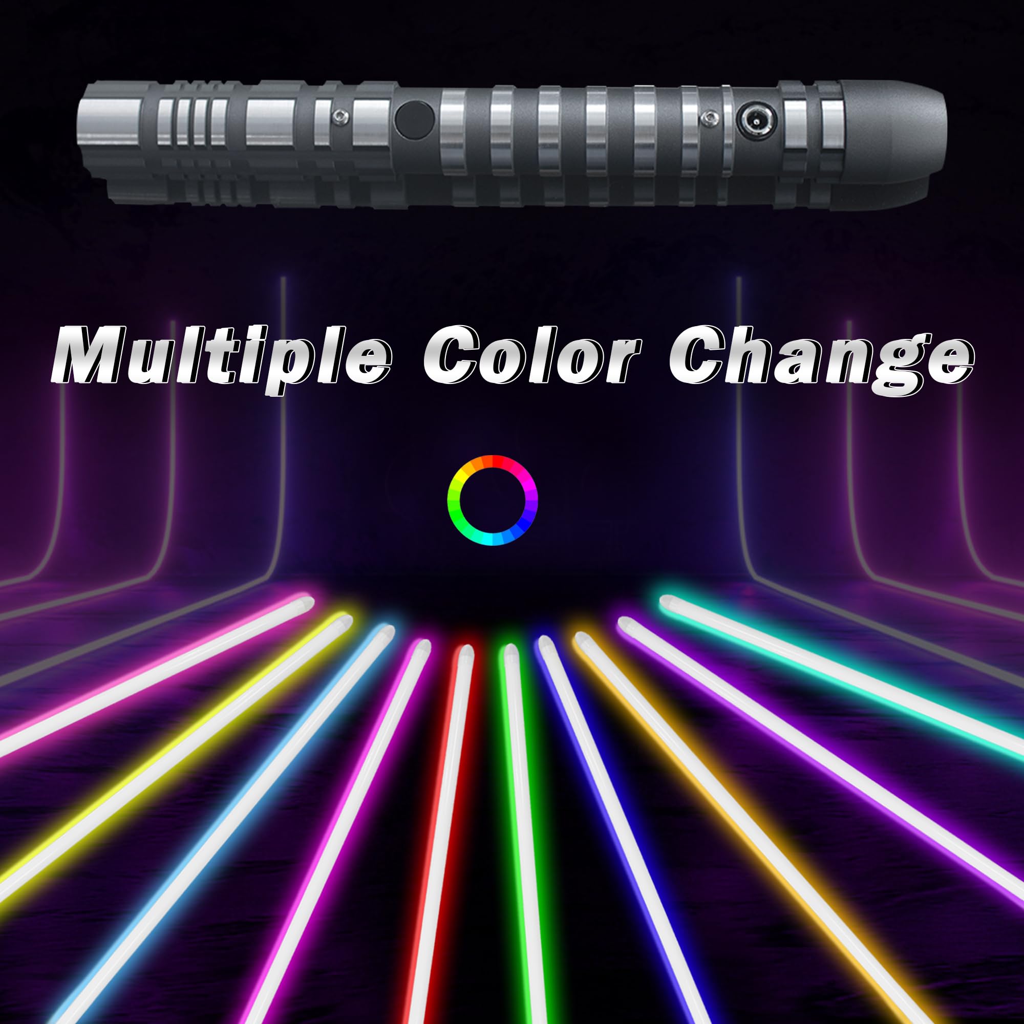 Spada laser Led Light Metal Alluminio Hilt, Fantasma Premium 3 modalità Sound Force FX Grey Hilt Series cambia colore Duello spada laser ( Grey Hilt )
