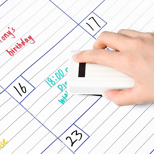 Miniatura 9 de Calendario grande de borrado en seco para pared, calendario de pared de 1 mes sin fecha, 40 x 30 pulgadas, calendario de pizarra blanca laminada