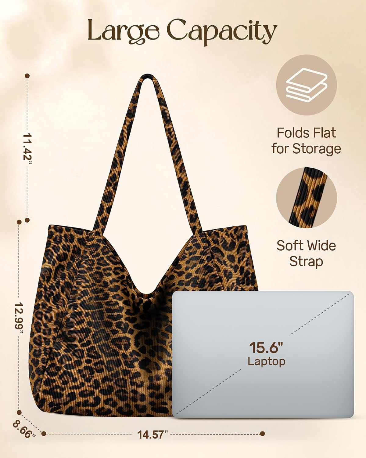 Miss Adola Corduroy Hobo Bags for Women, Large Slouchy Shoulder Bag, Bohemian Everyday Tote for Work Travel Casual Use