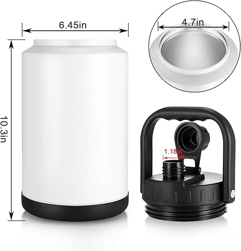 Miniatura 3 de Sursip Jarra de agua aislada de 1 galón con pajilla, botella de agua deportiva grande de acero inoxidable de un galón para viajes, senderismo,