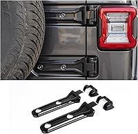Vista 13 de CheroCar Cubierta de bisagra para portón trasero Jeep JL, soporte de neumático de repuesto para puerta trasera, accesorios exteriores para Jeep