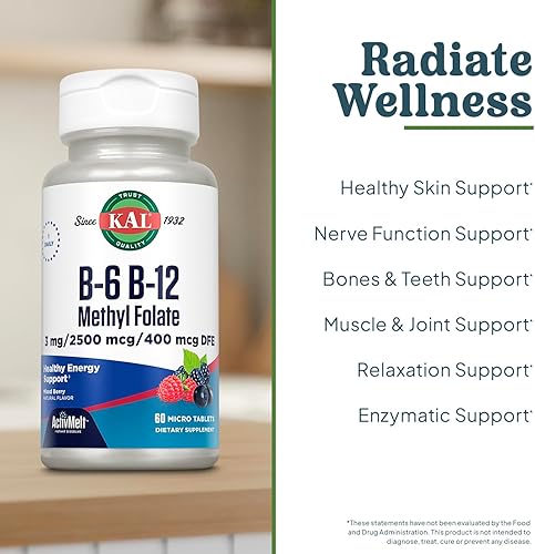 Miniatura 10 de Kal B-6 B-12 Gotas de bayas mixtas de ácido fólico 2 onzas líquidas