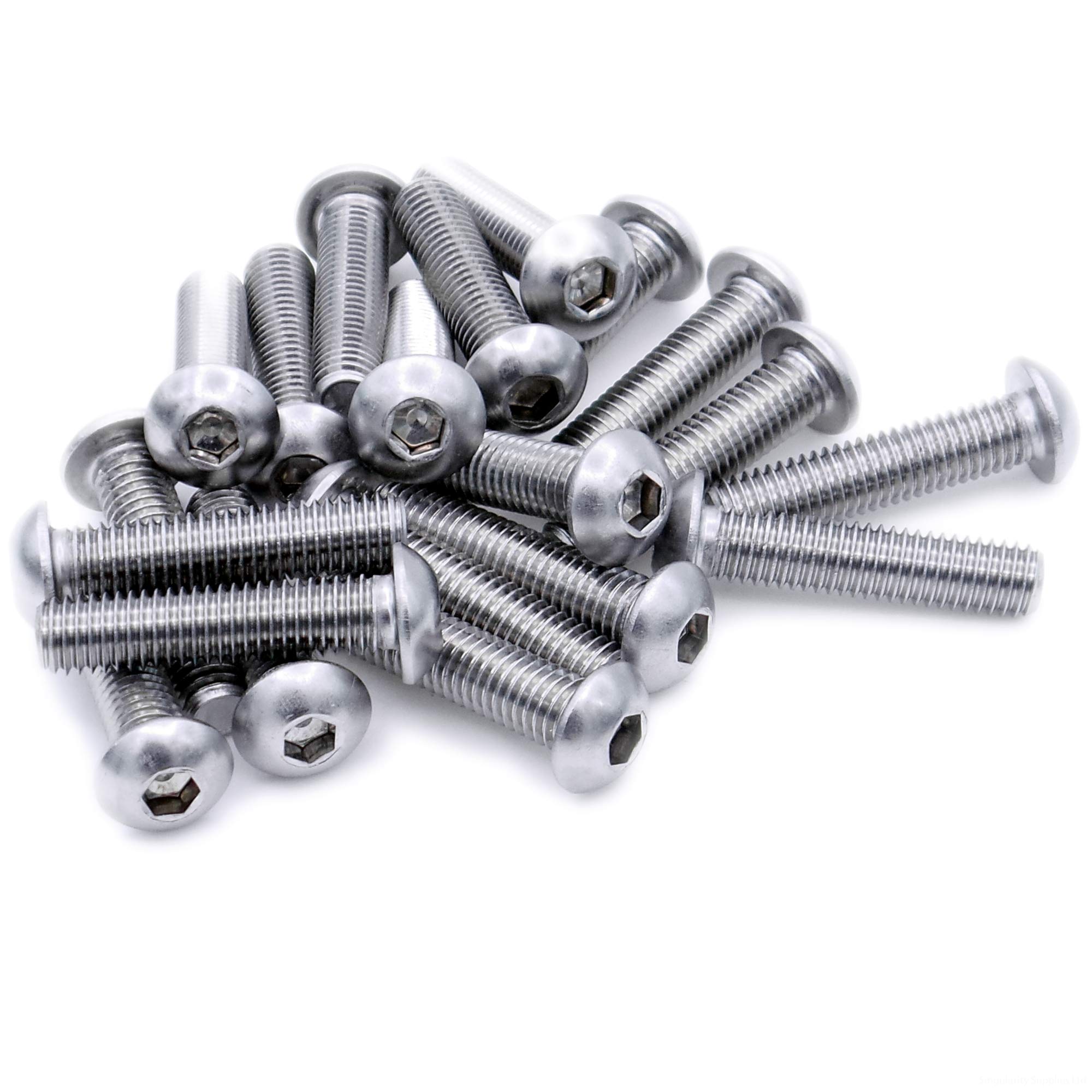Singularity Supplies M4 (4Mm X 16Mm) Hex Socket Button Machine Screw (Bolt) - Stainless Steel (A2) (Pack Of 20)