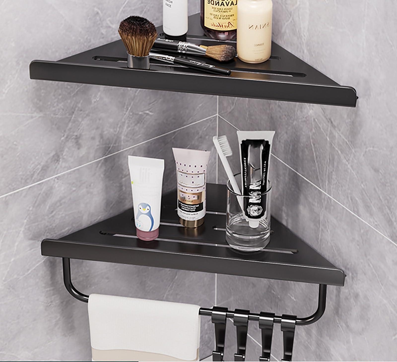 EVERZONE Shower Corner Caddy 2 Pack 12 Brushed 304 Stainless Steel Organizer for Bathroom Kitchen Balcony Floating Shower