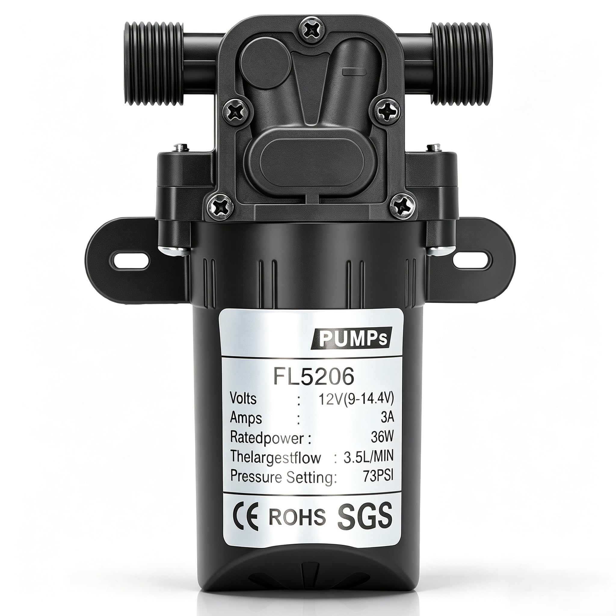 Micro Pompa a Membrana DC 12V 36W Pompa Acqua Autoadescante ad Alte Prestazioni con Interruttore Sigillato Rivestimento Resistente alla Corrosione per Verniciatura Industriale