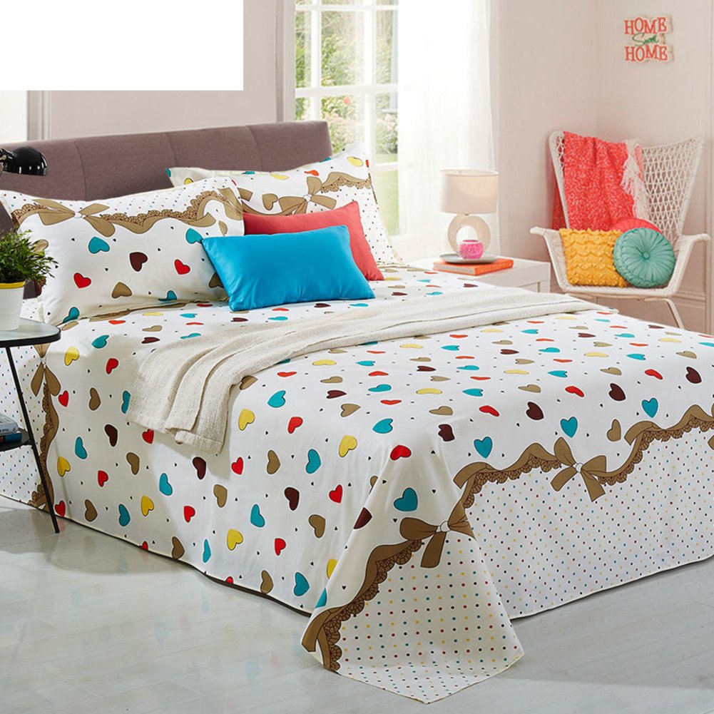 Toile de lin coton sergé 230x230cm | Drap plat lit double et jeté de lit frais