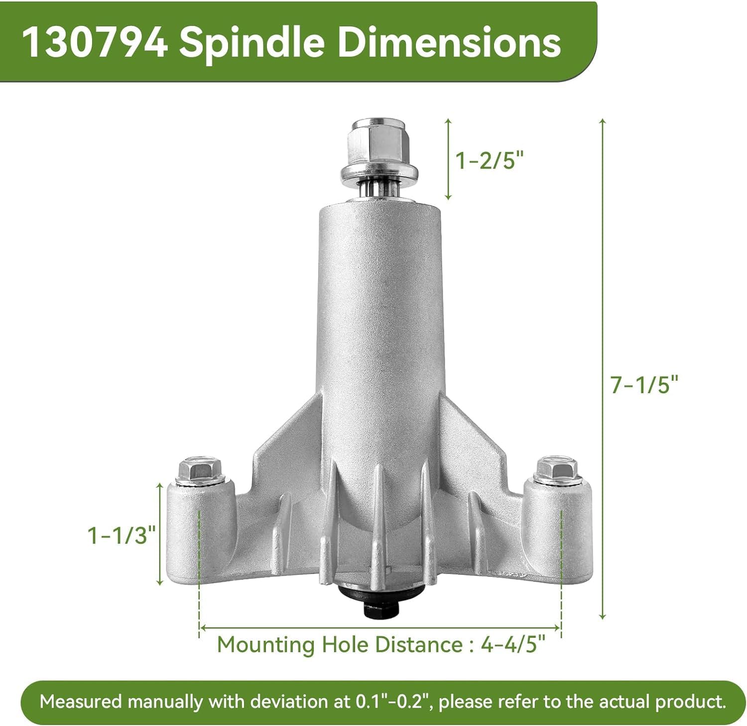 Conjunto de husillo 130794, eje 128285 compatible con cortacésped AYP/Hu/Craftsman LT1000, cortacésped LT2000 con cubierta de 38 pulgadas y 42 pulgadas, reemplaza 532130794 128285 con 3 pernos