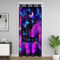 Vista 8 de Cortina de puerta de serpiente para privacidad de puerta, cortina opaca de serpiente azul, cortina de puerta de escamas azules reptiles 3D, cortina