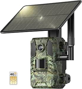 SEHMUA Trail Cameras Dual Lens Linkage Security Camera, 4G Unlimited Data Plan Cellular Trail Camera 2K Live Video Game Cameras with Night Vision Motion Activated IP66 Waterproof Solar Powered Cam asin的图片