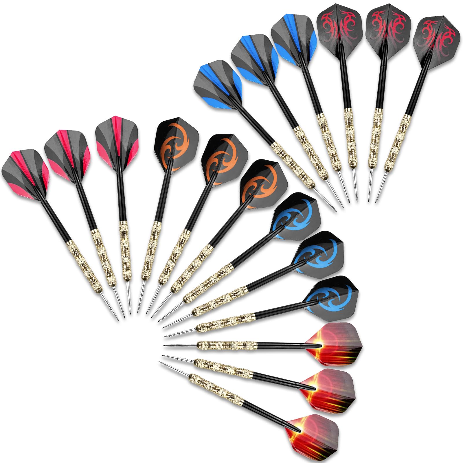 Wingluge 18 Pezzi Freccette in Metallo, Freccette Punta Acciaio 14 Grammi, Freccette Steel Professionali, Set di Darts per Principianti, per Bersaglio Freccette, Sala Giochi, Sbarra