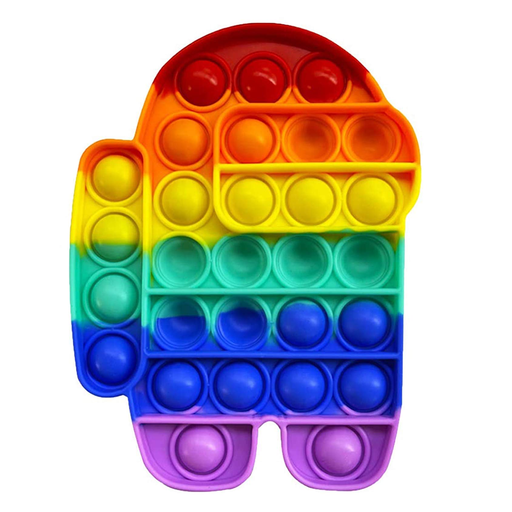 Push Pop Bubble Sensory Fidget Toy-Autism Special Needs Stress Reliever Silicone Stress Reliever Toy, Squeeze Fidget Sensory Toy for Kids, Family, and Friends (Among us-Rainbow)