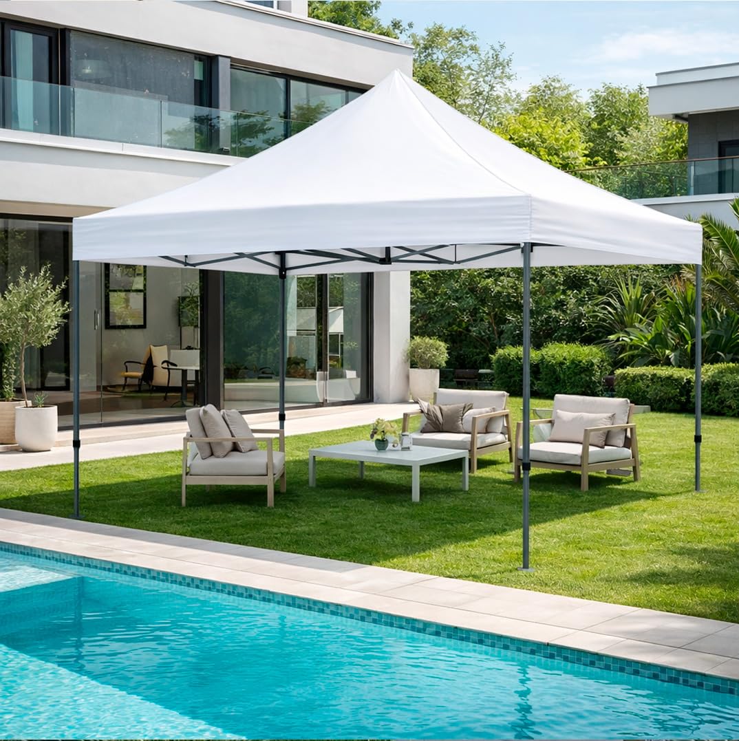 BRICOZONE Gazebo Professionale 3x3 Metri Pieghevole Impermeabile Struttura In Acciaio Rinforzata Telo Oxford 1200D PVC Protezione UV Sacche Zavorra Picchetti Corde E Borsa Custodia Giardino