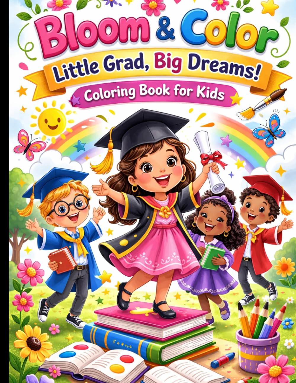 Bloom & Color -Little Grad, Big Dreams: Coloring book for Kids