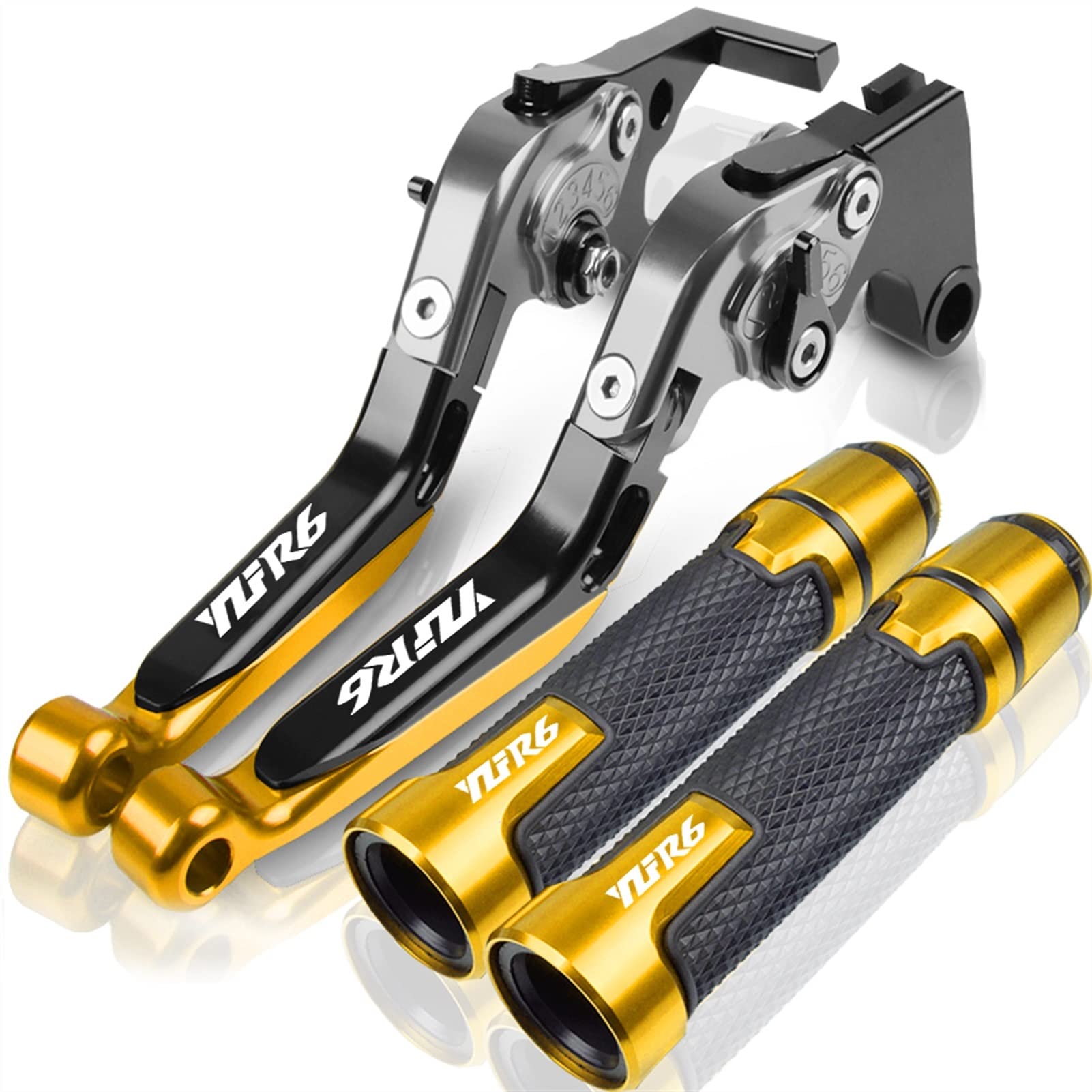 Levier d'embrayage frein Yamaha YZF R6 réglable anti-fatigue avec poignées grip
