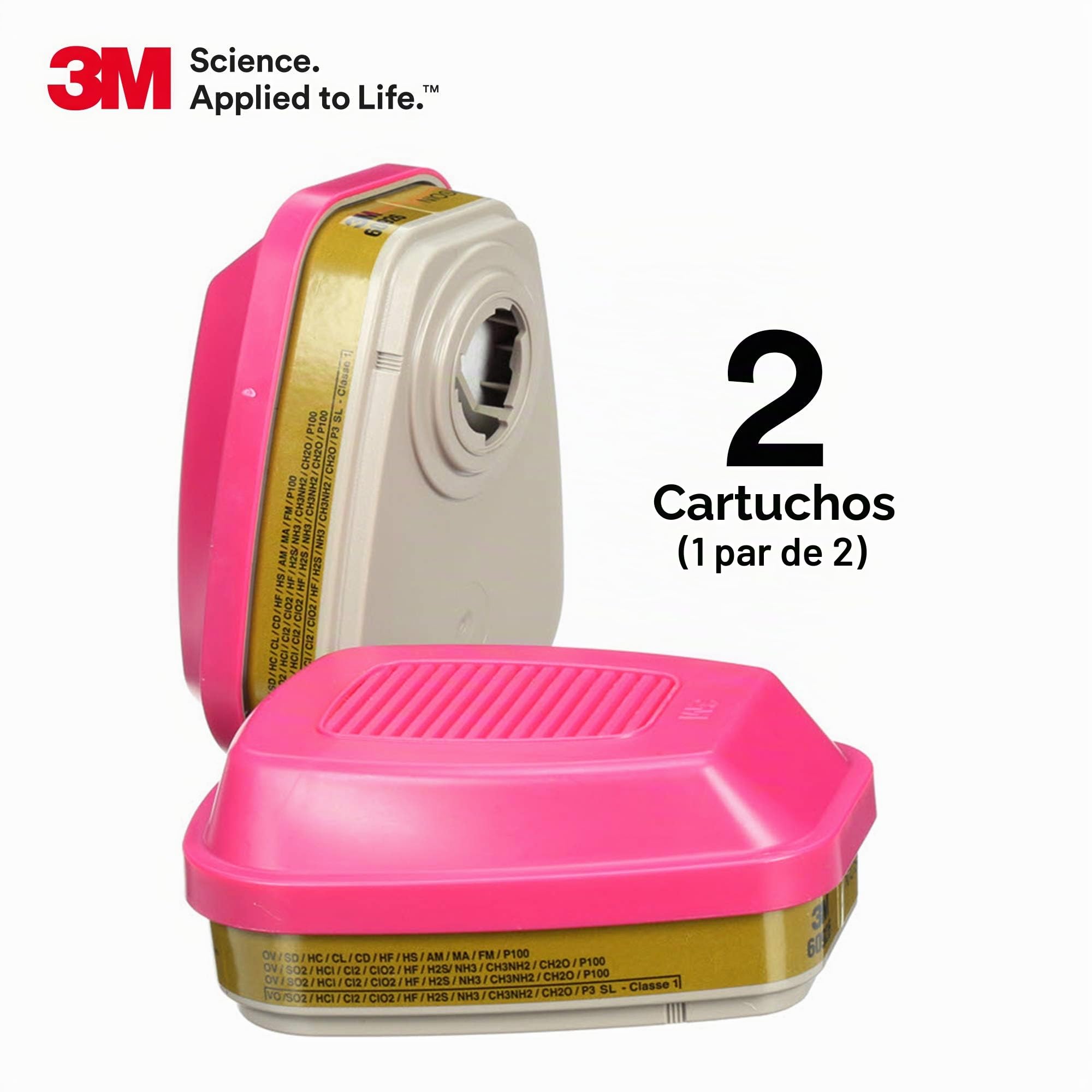 3M 60926 Cartuchos/Filtros, gas/vapor, P100 protección respiratoria (Pack de 2)