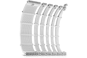 30Cm Long Premium Psu Cables With Combs In White