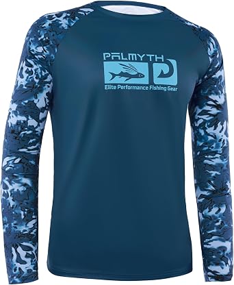 Palmyth Mens Fishing Shirt Long Sleeve UPF 50+ Sun Protection Quick Dry