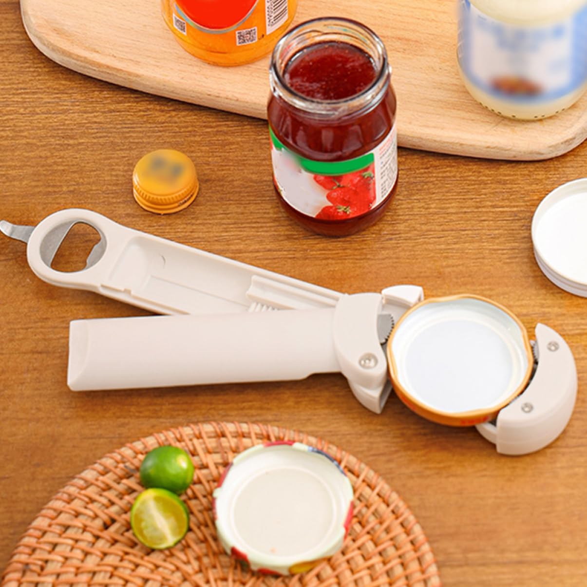 5 Piezas Abrelatas multifuncional abrebotellas abridor cerveza abridor de tapas destapador de cerveza Práctico abridor de botellas abridor de tarros de cristal acero inoxidable 201 PRETYZOOM