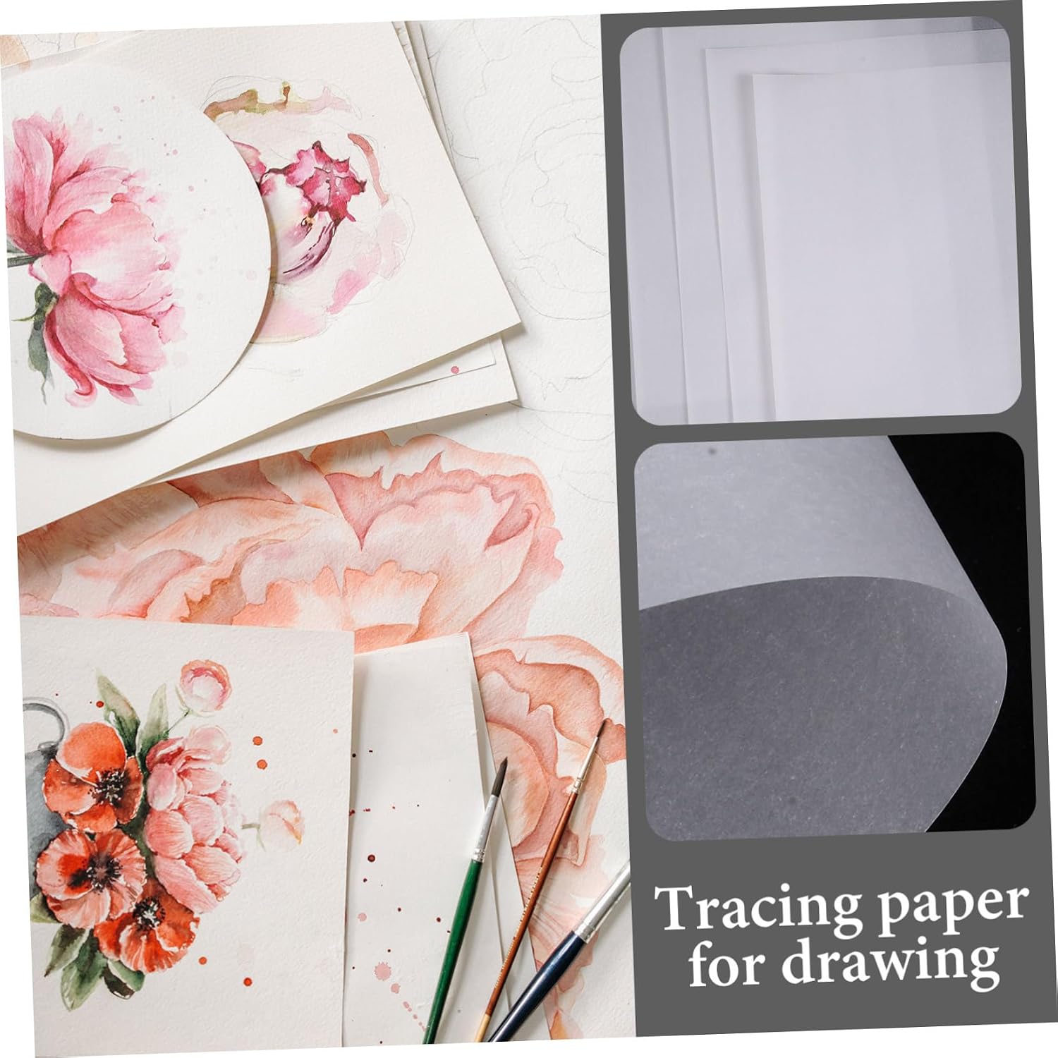 Parliky 100Sheets Tracing Paper Pad Translucent Drawing Paper for Printing Photography and Album Making Versatile Tracing Paper for Hand Drawing and Projects