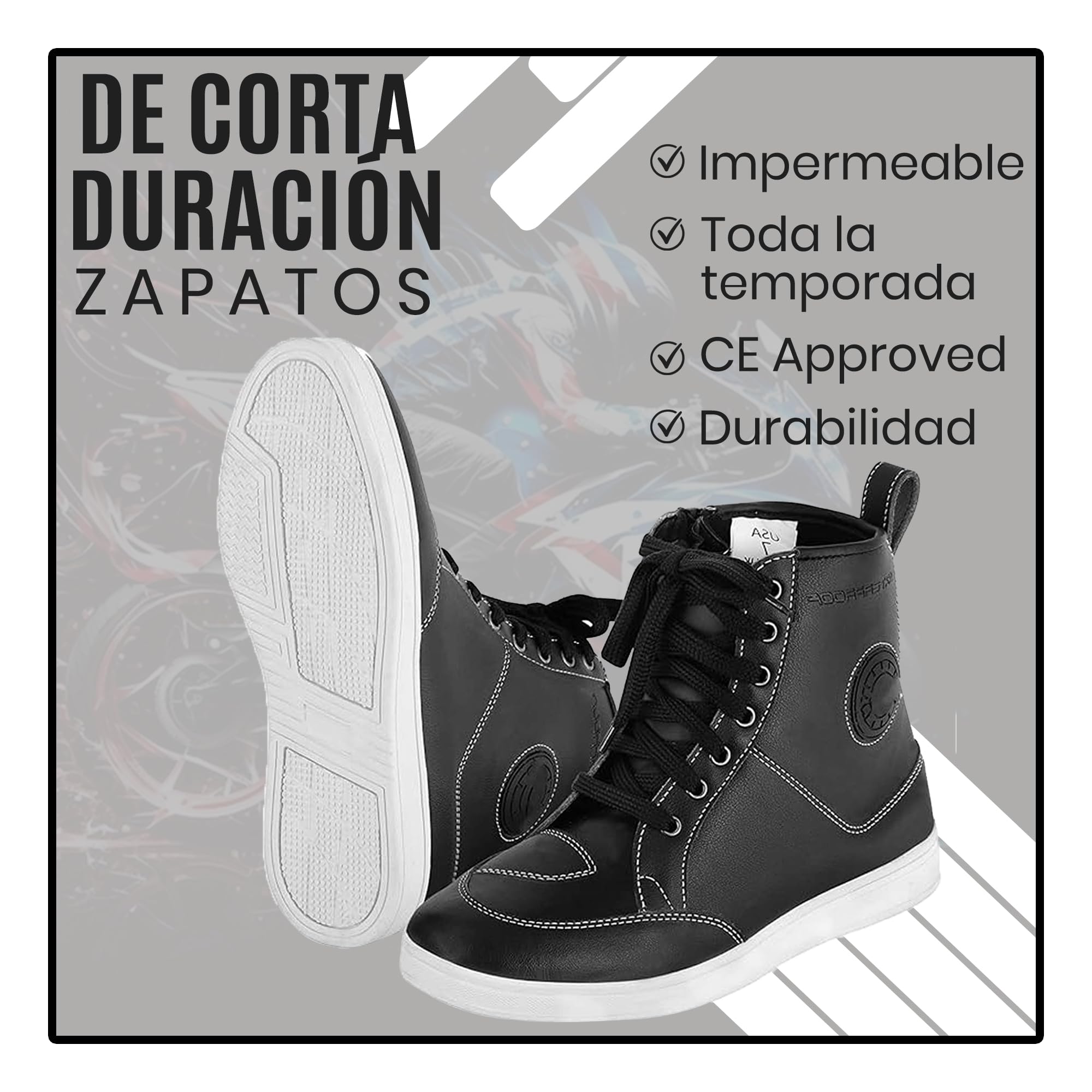 Botas de moto para hombre transpirables reforzadas ligeras para aventura y turismo con protección para el tobillo