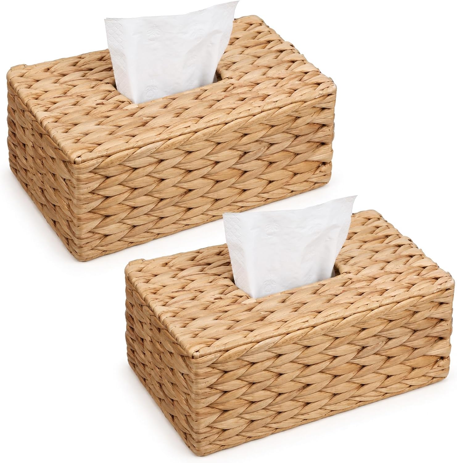2 Pcs Woven Tissue Box Cover