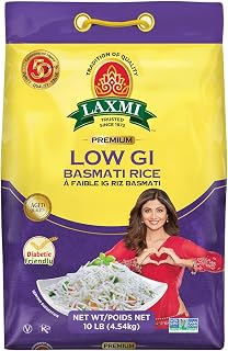Laxmi Diabetic-Friendly Low GI Basmati Rice 10lb - Ideal for Blood Sugar Management
