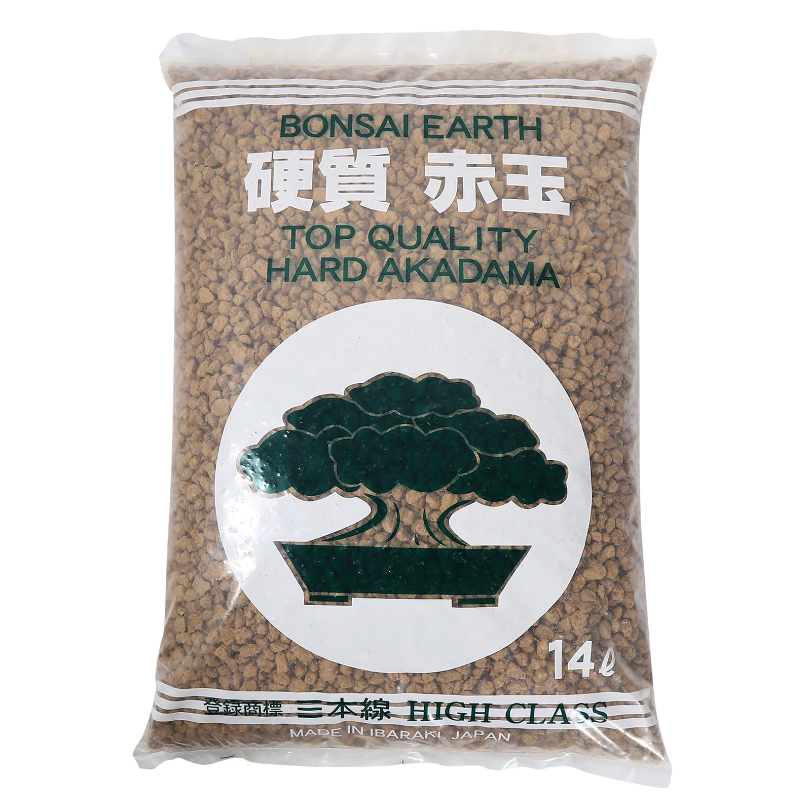 Sol akadama japonais super dur (6-12 mm, 14 l, environ 9,8 kg) utilisé pour les plantes succulentes, les cactus, les plantes de bonsaï, excellente rétention d'eau, litière rampante pour