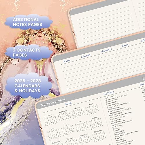 Miniatura 4 de Agenda de bolsillo/calendario 2026-2028, calendario mensual de bolsillo, enero de 2026 a diciembre de 2028, 4 x 6.2 pulgadas, planificador mensual