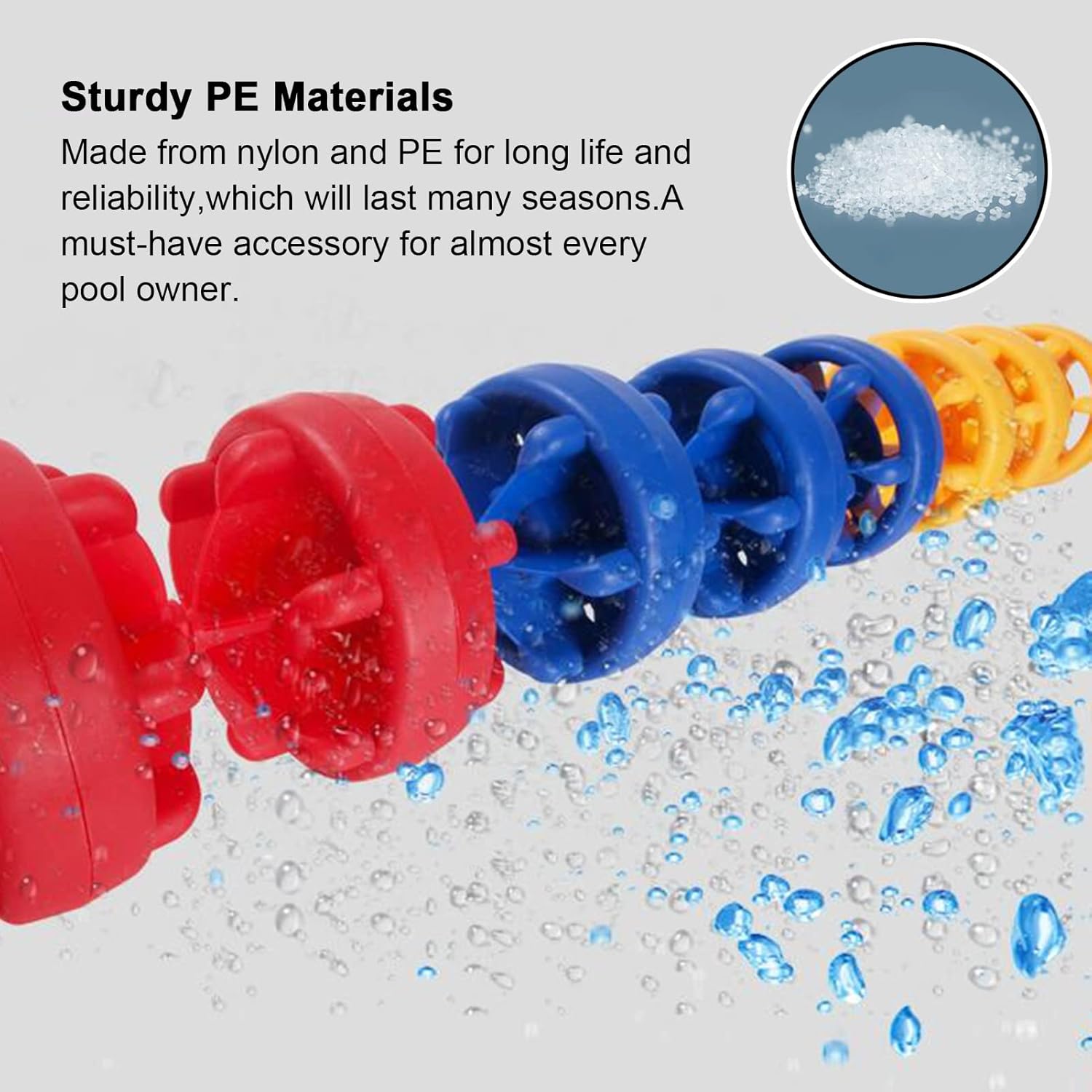 Floating Pool Safety Cordon Divider Line, Pool Shallow Deep End Buoy Ball Marker Rope for Swimming Competitions, Floating Pool Lane Line,Dia 15cm/5.9in-10m/32.8ft (Dia 15cm/5.9in 8m/26.2ft)