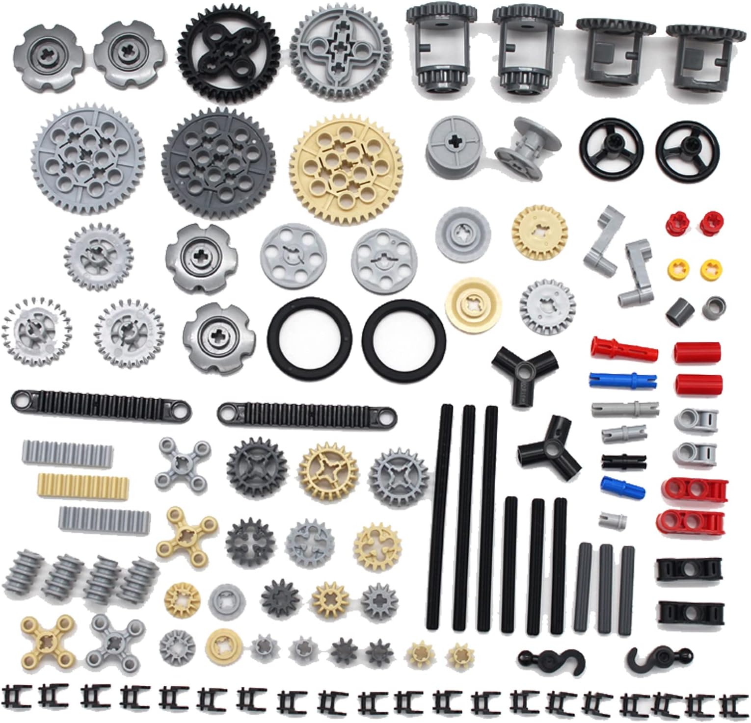 116PCS Gear and Axle Set for Technic Parts Compatible with Lego Technic Parts, DIY Gears Assortment Pack((Gears Pins Axles Differential New)) for Technic Building Blocks Set(Random Color)