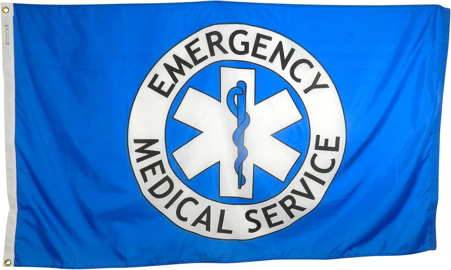 3x5' EMS Emergency Medical Services Flag, Durable All-Weather Nylon with grommets for Outdoors, Made in USA