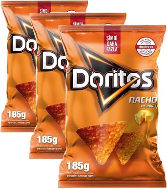Doritos Nacho Peynirli M s r Cipsi Parti Boy 185 g 3 paketi