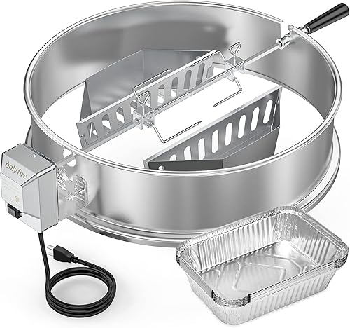 Onlyfire - Kit de anillos de acero inoxidable para parrillas Weber de carbón de 22 pulgadas, viene con cestas de carbón y 10 bandejas de goteo
