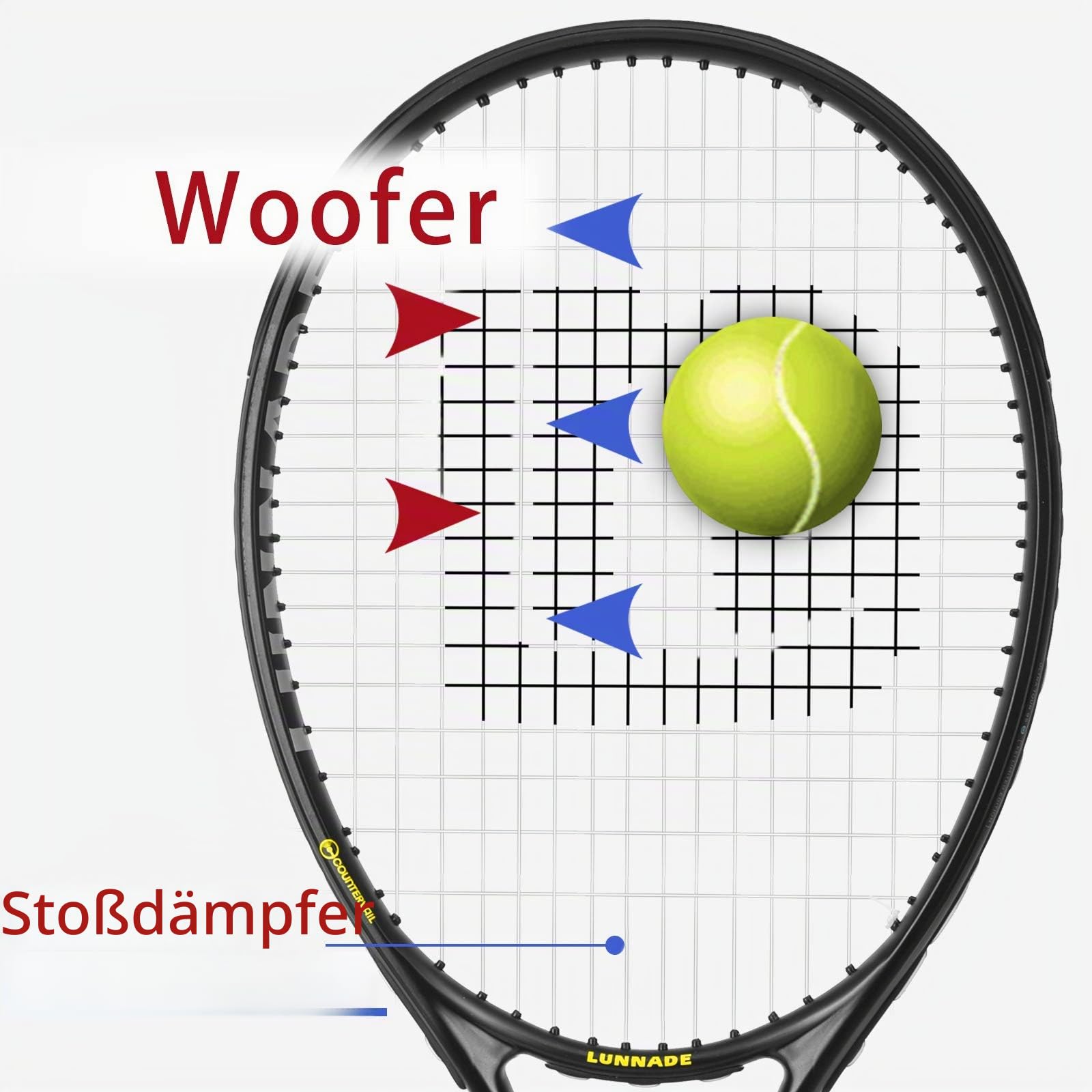 Tennisschläger für Erwachsene, 27 Zoll Leicht Tennisschläger mit Hülle, Geeignet für Damen Herren Anfänger und Fortgeschrittene