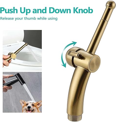 Miniatura 26 de BARROCK Juego de rociadores de bidé de mano avanzados para inodoro, baño ergonómico, kit de accesorios de bidé para ducha musulmana, higiene Negro