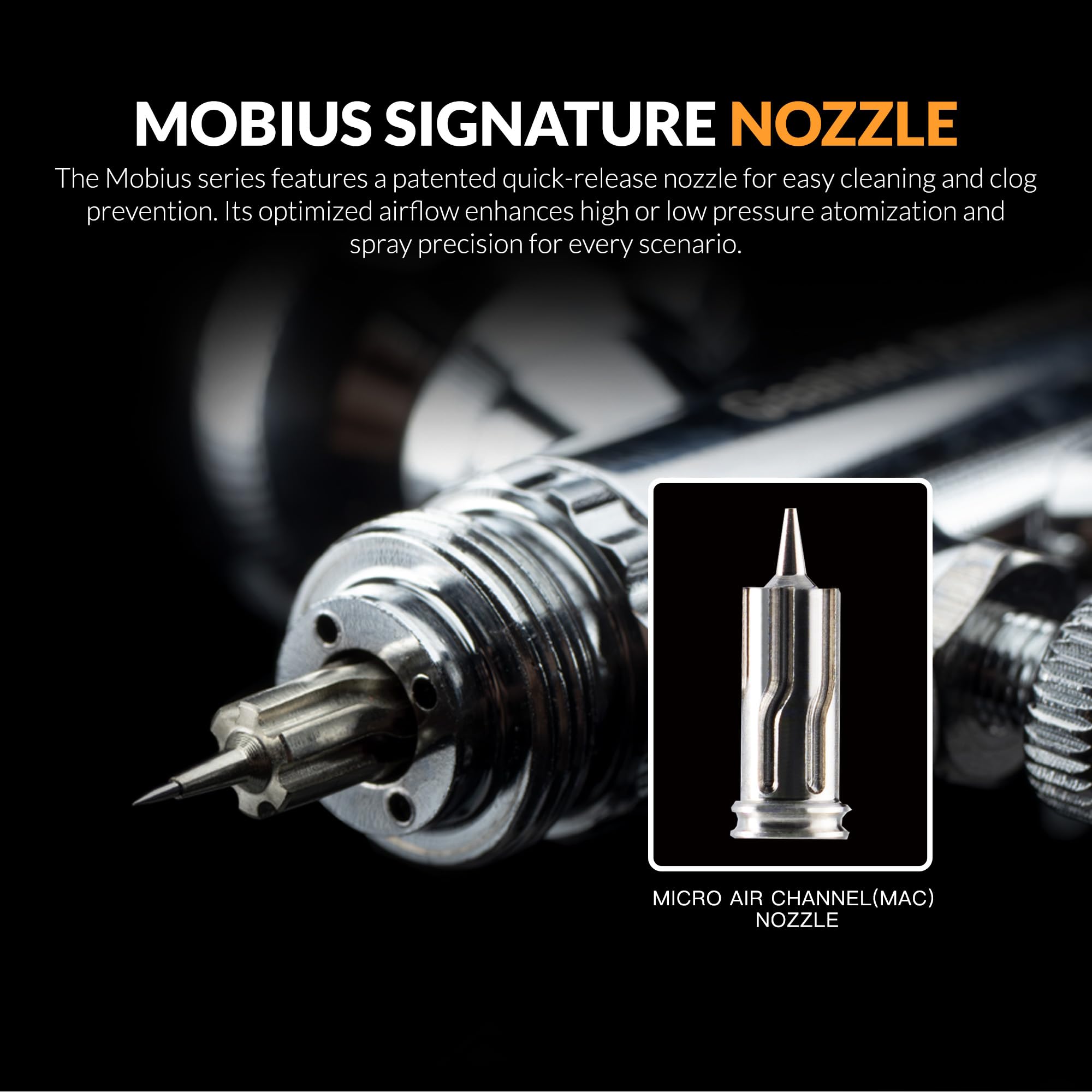 Gaahleri Premium-Serie Airbrush Mobius-Trigger – Präzisions-Double-Action-Airbrush für Modellbau, Gundam, Gunpla, Mecha, Miniaturen & künstlerische Illustration