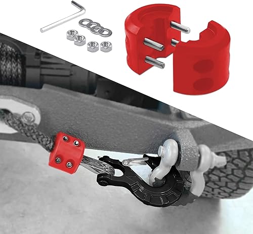 Winch Stopper, Winch Cable Hook Stopper, Silicone Rubber Winch Stopper Prevent Pulling Bounce and Abrasion for Wire & Synthetic Rope, Universal